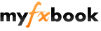 白い背景にmyFXbookのロゴ